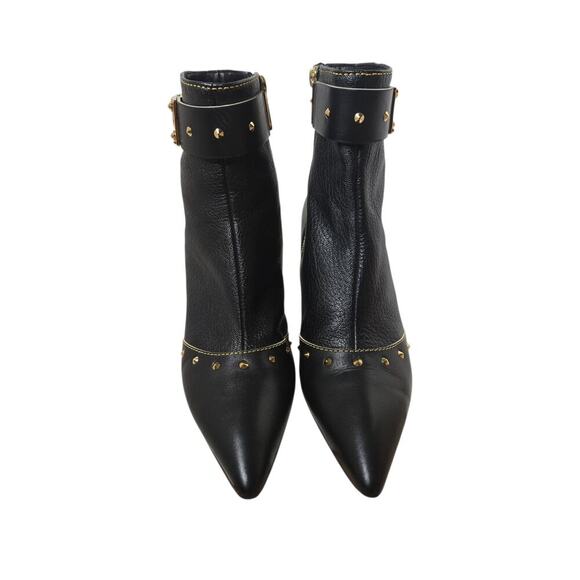 Louis Vuitton Suhali Leather Stud Pointed Ankle Boots Size 37.5 - Picture 3 of 12